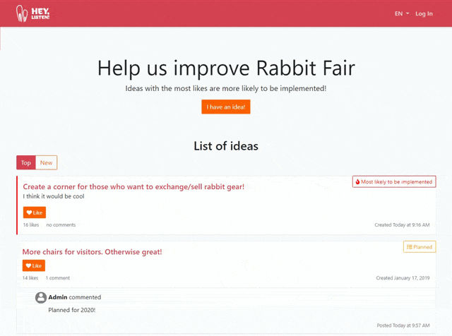 Client feedback tool Hey,Listen!